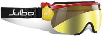 gogle narciarskie Julbo Sniper L (Cat 1 to 3) Shiny Red / Yellow + Light Gold Flash