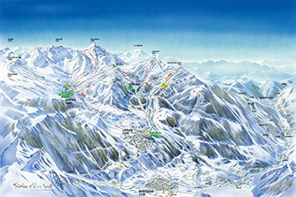 Mapa tras narciarskich ośrodka Cerler
