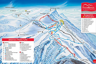 Mapa tras narciarskich ośrodka Ebensee Feuerkogel