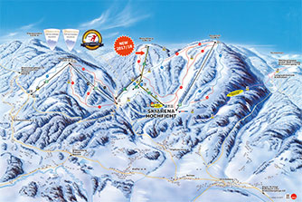 Mapa tras narciarskich ośrodka Böhmerwald Hochficht