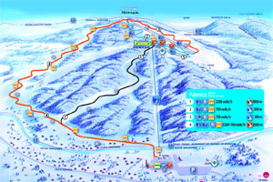 Mapa tras narciarskich ośrodka Szczawnica Palenica