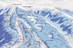 Mapa tras narciarskich ośrodka St. Corona am Wechsel