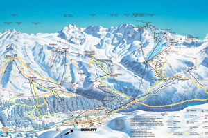 Mapa tras narciarskich ośrodka Zermatt Klein Matternhorn