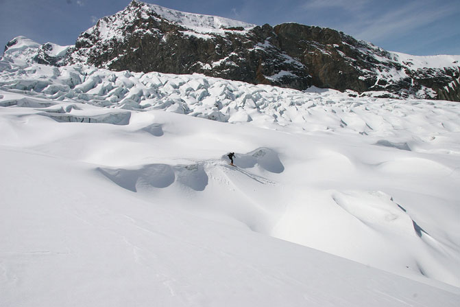 Zjazd z Dufourspitze - Szwajcaria